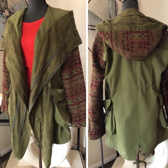 Free People Jackets & Blazers - Free People Military Parka Utility Hooded Jacket